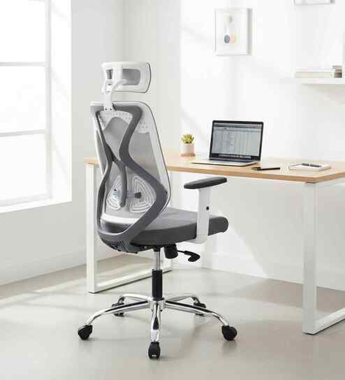Verona Ergonomic chair in white and grey finish