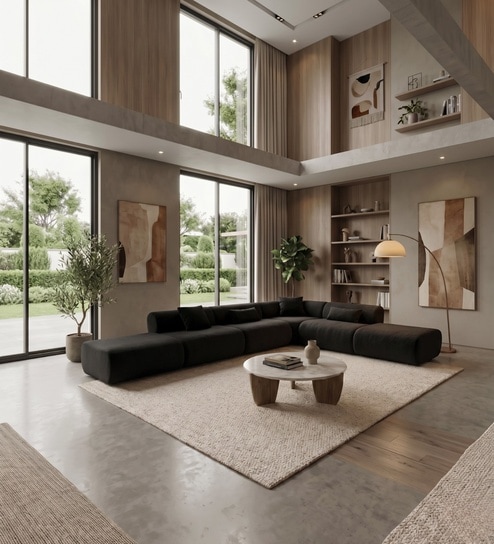 Verona Luxe Sectional Sofa In Black Color