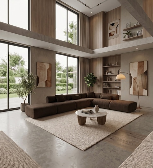 Verona Luxe Sectional Sofa In Dark Brown Color