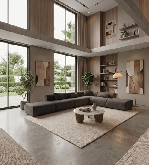 Verona Luxe Sectional Sofa In Dark Grey Color