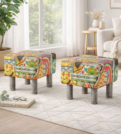 Verona Ottoman Set Of 2 In Multicolour