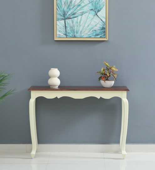 Versaille Solid Wood Console Table In Tulip Finish