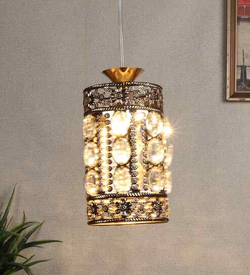 Vespera Gold Iron Hanging Light | Inbuilt LED | without Bulb | Eliante by Jainsons Lights
