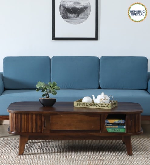 Vestfold Sheesham Wood Shutter Coffee Table In Scratch Resistant Provincial Teak Finish