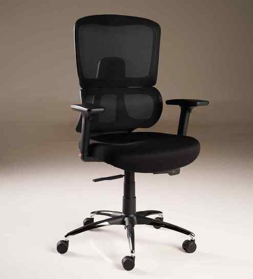 Vestra Medium Back Ergonomic Chair In Black Finish