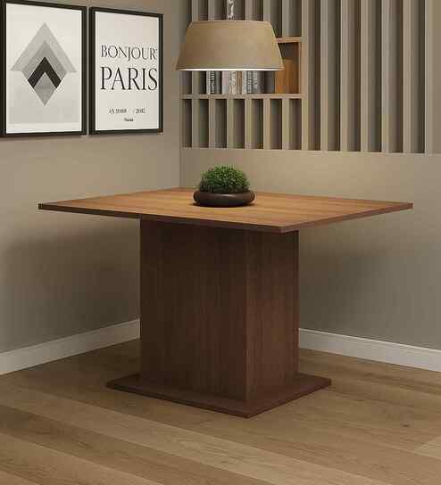 Vetro 6 Seater Dining Table In Brown Finish