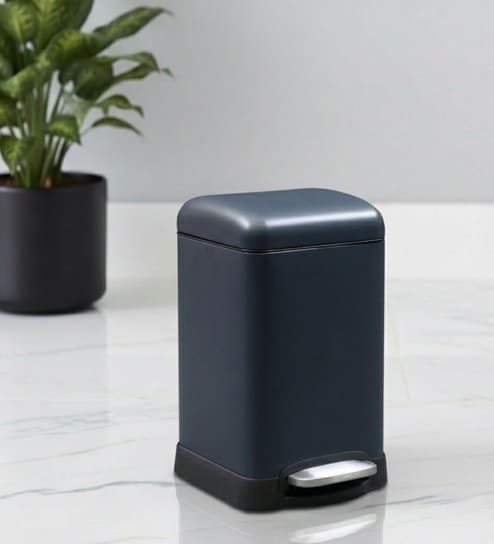 Blue Metal Vetro Trash Bin 6 Ltr