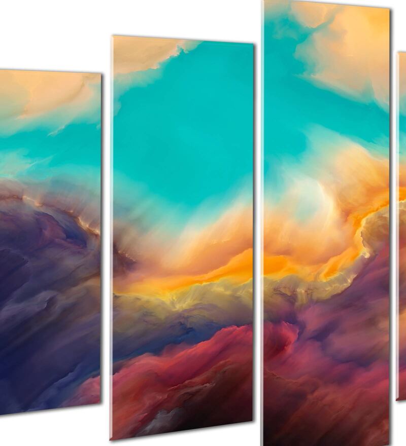 Buy Velvet Laminated \Admiring Abstarct Art\ Set of 5 Wall Art Panels ...