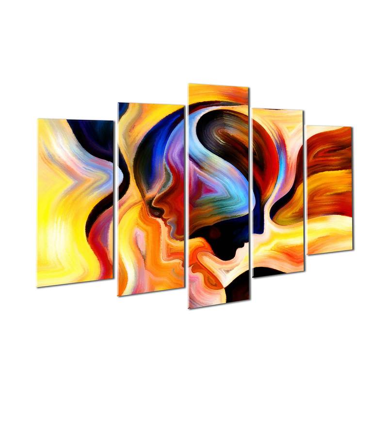 Buy Velvet Laminated Creative Art Set of 5 Wall Art Panels by Wens