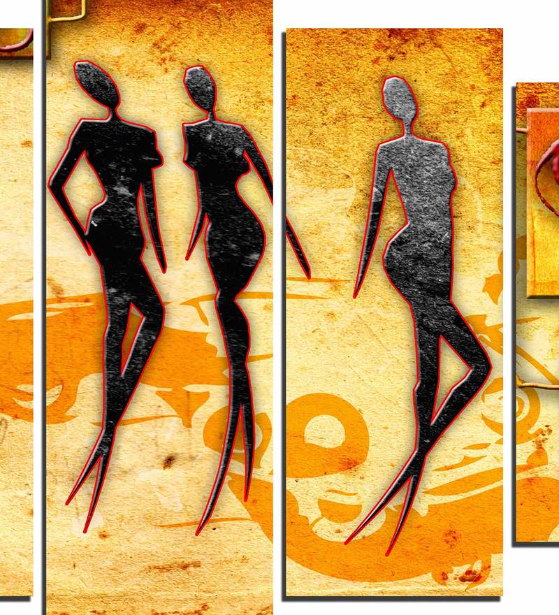 Buy Velvet Laminated Modern Art Set of 5 Wall Art Panels by Wens Online