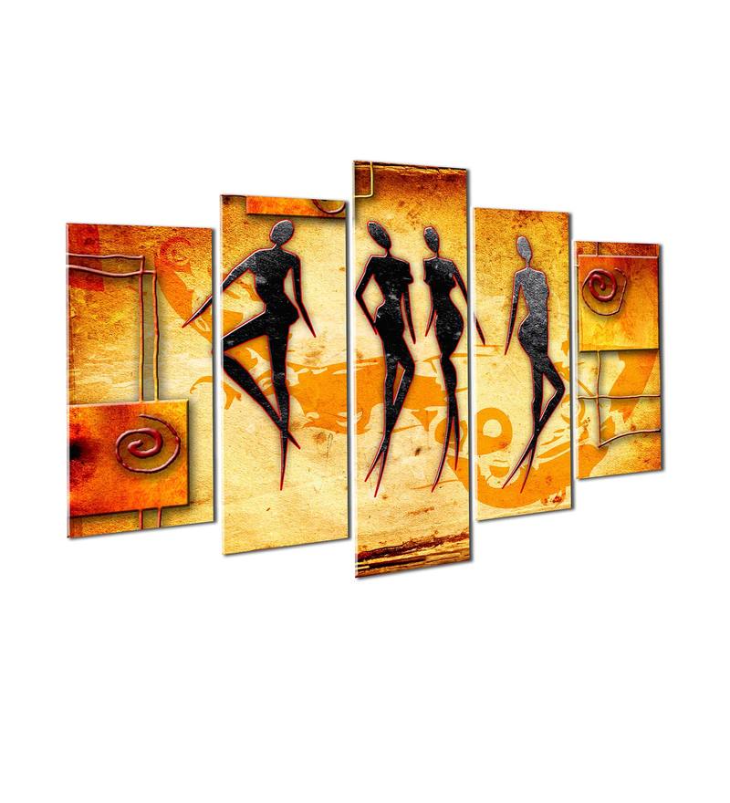 Buy Velvet Laminated Modern Art Set of 5 Wall Art Panels by Wens Online