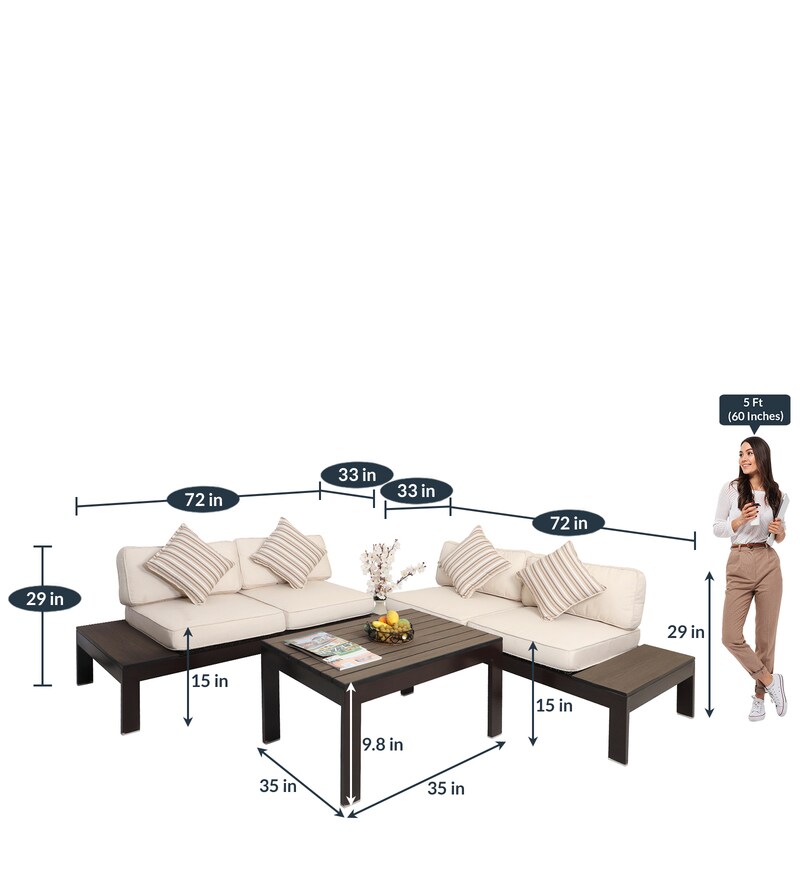 Buy Venus Outdoor Sofa Set in Brown Colour by Ventura Online Table and Chair Sets Table and