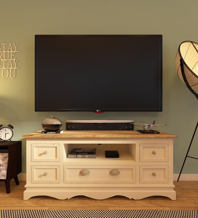 solid wood tv console table