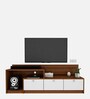 Vector Extensible TV Console In Walnut & Frosty White Colour