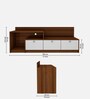 Vector Extensible TV Console In Walnut & Frosty White Colour