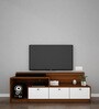 Vector Extensible TV Console In Walnut & Frosty White Colour