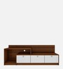 Vector Extensible TV Console In Walnut & Frosty White Colour
