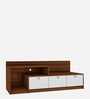Vector Extensible TV Console In Walnut & Frosty White Colour