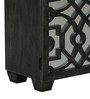 Vedant Solid Wood Cabinet with Fret Work in Black Wash Finish