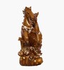 Golden 2 Running Horse Wooden Showpiece