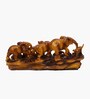 Wooden Finish 7 Elephantphants Showpiece
