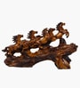 Wooden Finish 7 Horses Showpiece