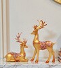 Golden Deer Showpiece Set Of 2