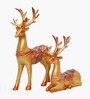 Golden Deer Showpiece Set Of 2