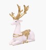 White Deer Marble Leaf Showpiece Set Of 2