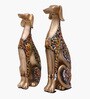 Golden Dog Showpiece Set Of 2