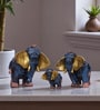 Abstract Elephantphant Family Showpiece Set Of 3