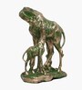 Green Giraffe With Baby Showpiece