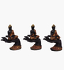 Grey Hand Buddha Idol Orange Set Of 3