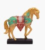 Golden Jewellery Horse Showpiece Set Of 2