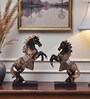 Black Jewellery Horse Showpiece Set Of 2