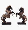 Black Jewellery Horse Showpiece Set Of 2