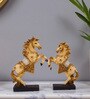 Beige Jwellery Horse Showpiece Set Of 2