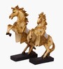 Beige Jwellery Horse Showpiece Set Of 2