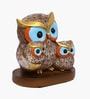 Mud Color Owl Showpiece 3 Peice Set