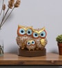 Mud Color Owl Showpiece 3 Peice Set