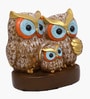 Mud Color Owl Showpiece 3 Peice Set