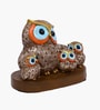 Mud Color Owl Showpiece 4 Peice Set