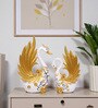 White And Gold Swans Showpiece Set Of 2