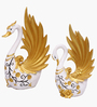 White And Gold Swans Showpiece Set Of 2