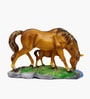 Brown Water Horse With Foal Showpiece