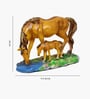 Brown Water Horse With Foal Showpiece