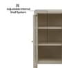Vedik Metal Crockery Unit with Fluted Glass Door Open Display Shelf and Dual Drawer Storage