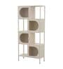 Vedik Multi-Purpose Metal Bookshelf with Patterned Doors Open & Closed Storage and Powder-Coated Metal Frame