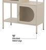 Vedik Multi-Purpose Metal Bookshelf with Patterned Doors Open & Closed Storage and Powder-Coated Metal Frame