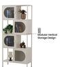 Vedik Multi-Purpose Metal Bookshelf with Patterned Doors Open & Closed Storage and Powder-Coated Metal Frame